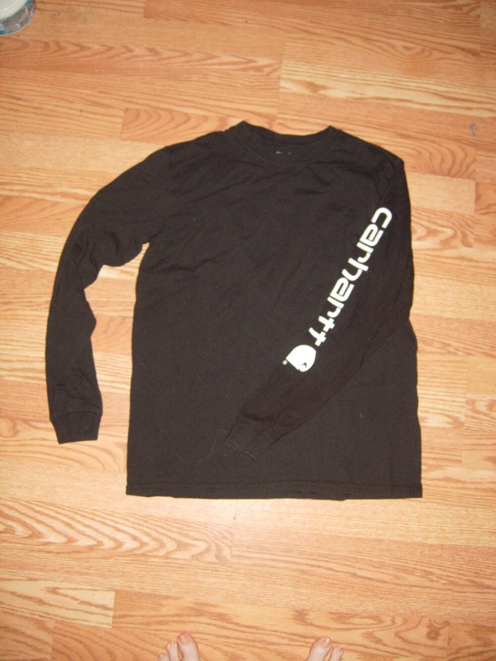 Carhartt Black Spell Out Long Sleeve Loose Fit T-Shirt M